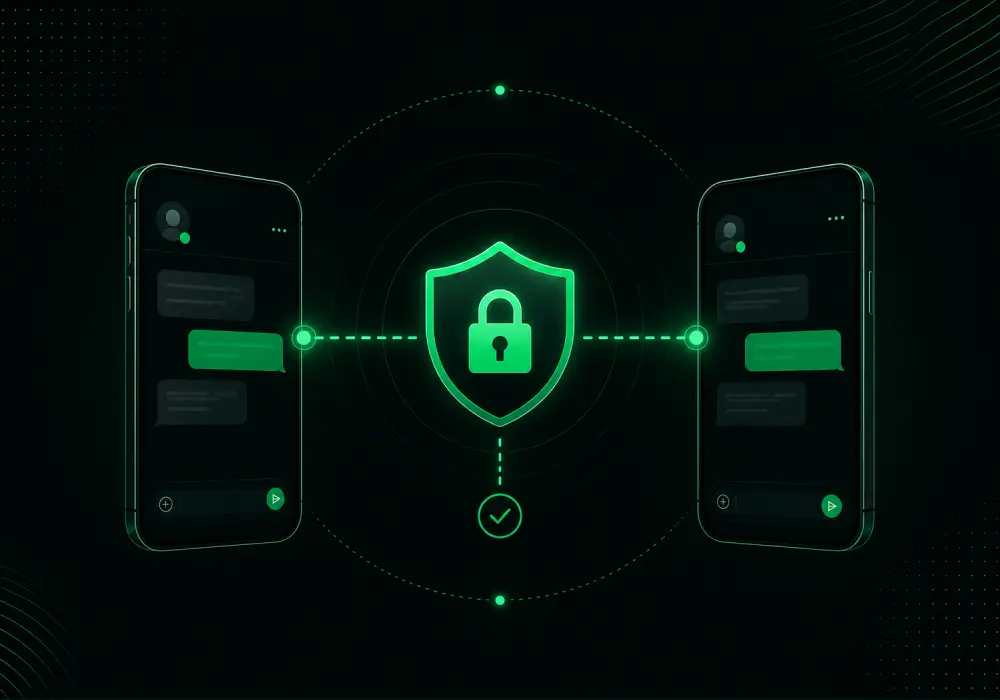 Illustration of private encrypted random chat